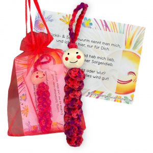 Sorgenwürmchen Glückswürmchen Rot