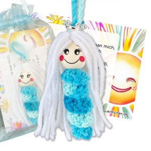 Glückswürmchen Sorgenwürmchen Prinzessin mit Krone Saphir