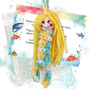 Glückswürmchen Sorgenwürmchen Meerjungfrau Goldfisch