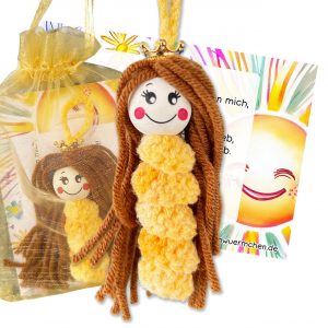 Glückswürmchen Sorgenwürmchen Prinzessin mit Krone Bernstein