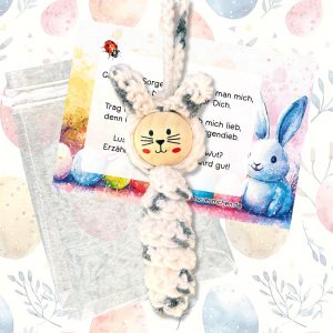 Glückswürmchen Sorgenwürmchen Hase weißes Häschen Kaninchen