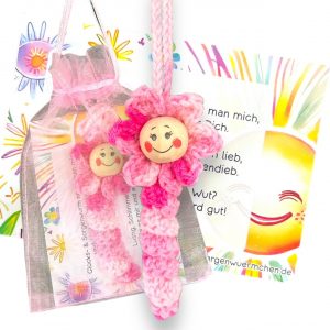 Glückswürmchen Sorgenwürmchen Blume "Anemone"