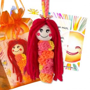 Glückswürmchen Sorgenwürmchen Prinzessin mit Krone Rubin