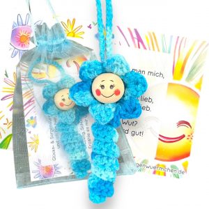 Glückswürmchen Sorgenwürmchen Blume "Vergissmeinnicht"